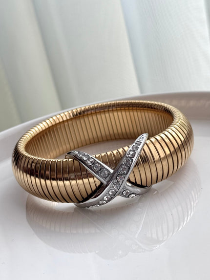 PULSERA BOSSY CRUZ CRISTAL GRUESA