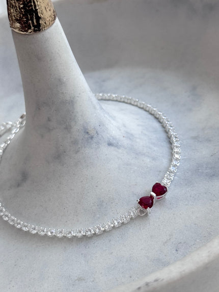 PULSERA MOÑO CRISTAL ROJO