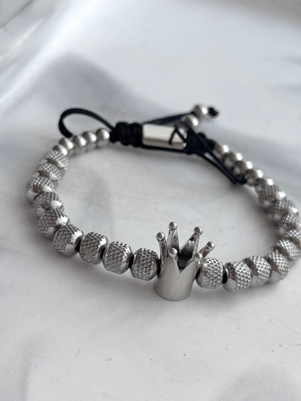 PULSERA CORONA PLATEADA