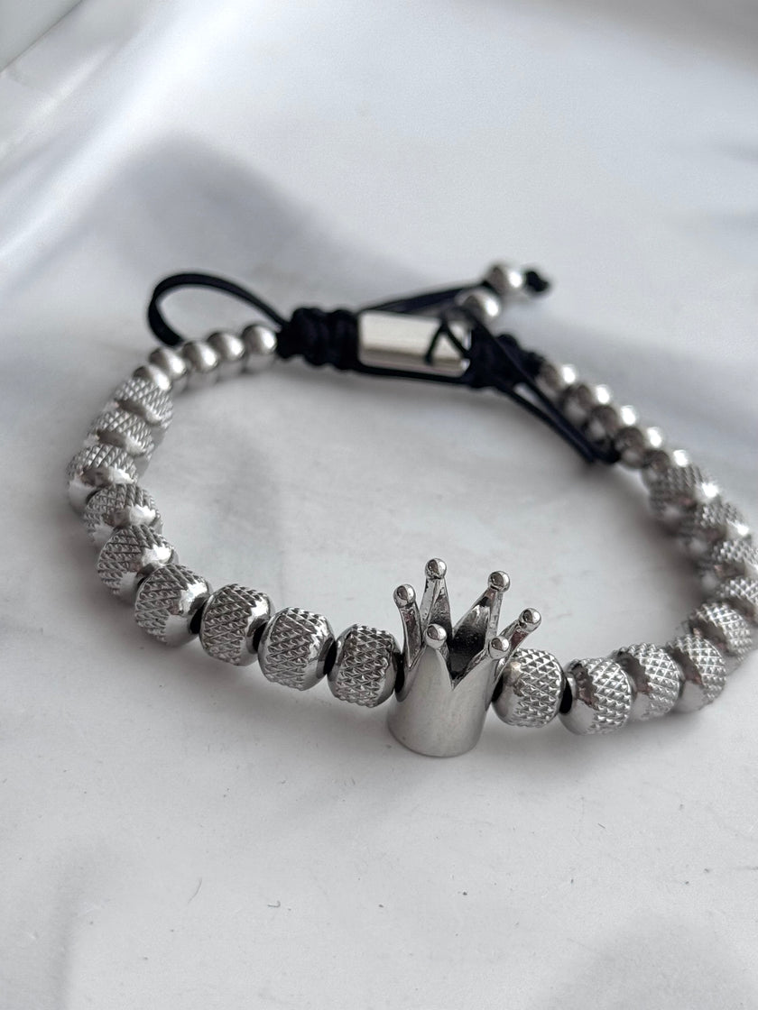 PULSERA CORONA PLATEADA