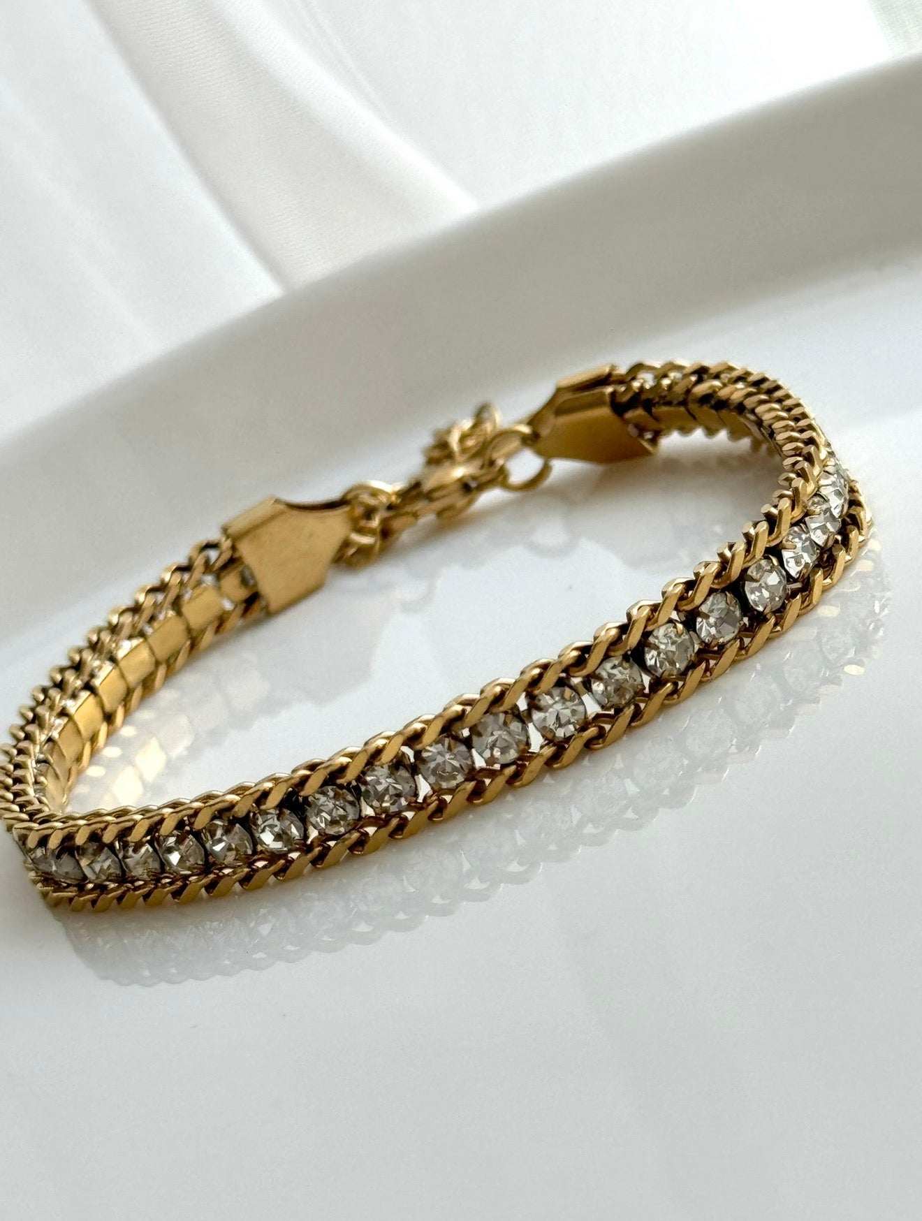 PULSERA TENNIS CON CADENA
