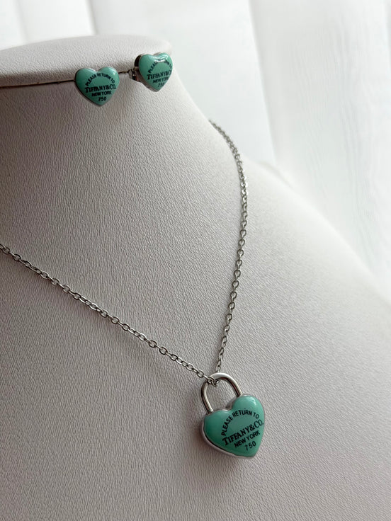 SET CORAZÓN AZUL