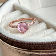 ANILLO ZIRCONIA ROSA