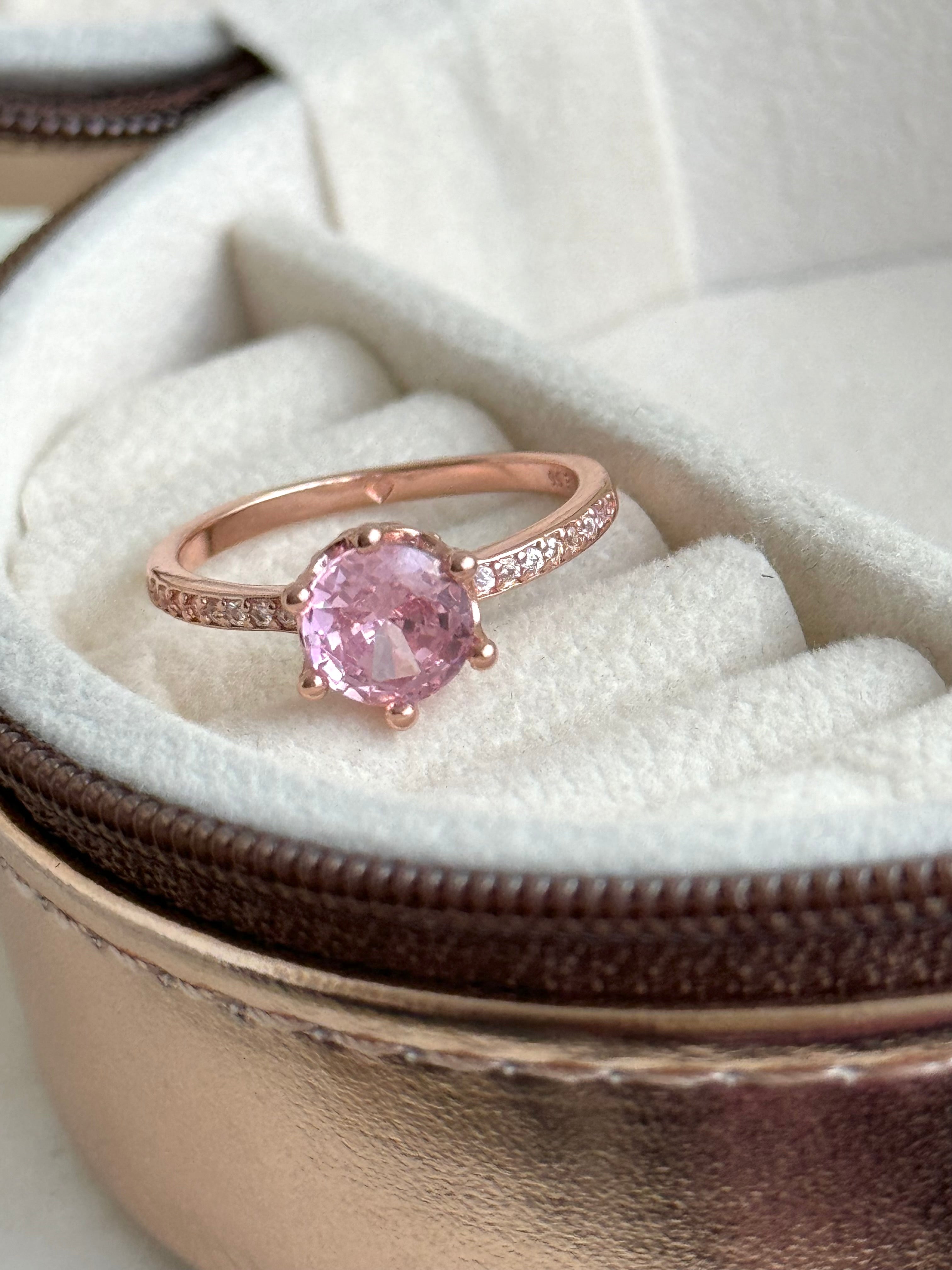 ANILLO ZIRCONIA ROSA