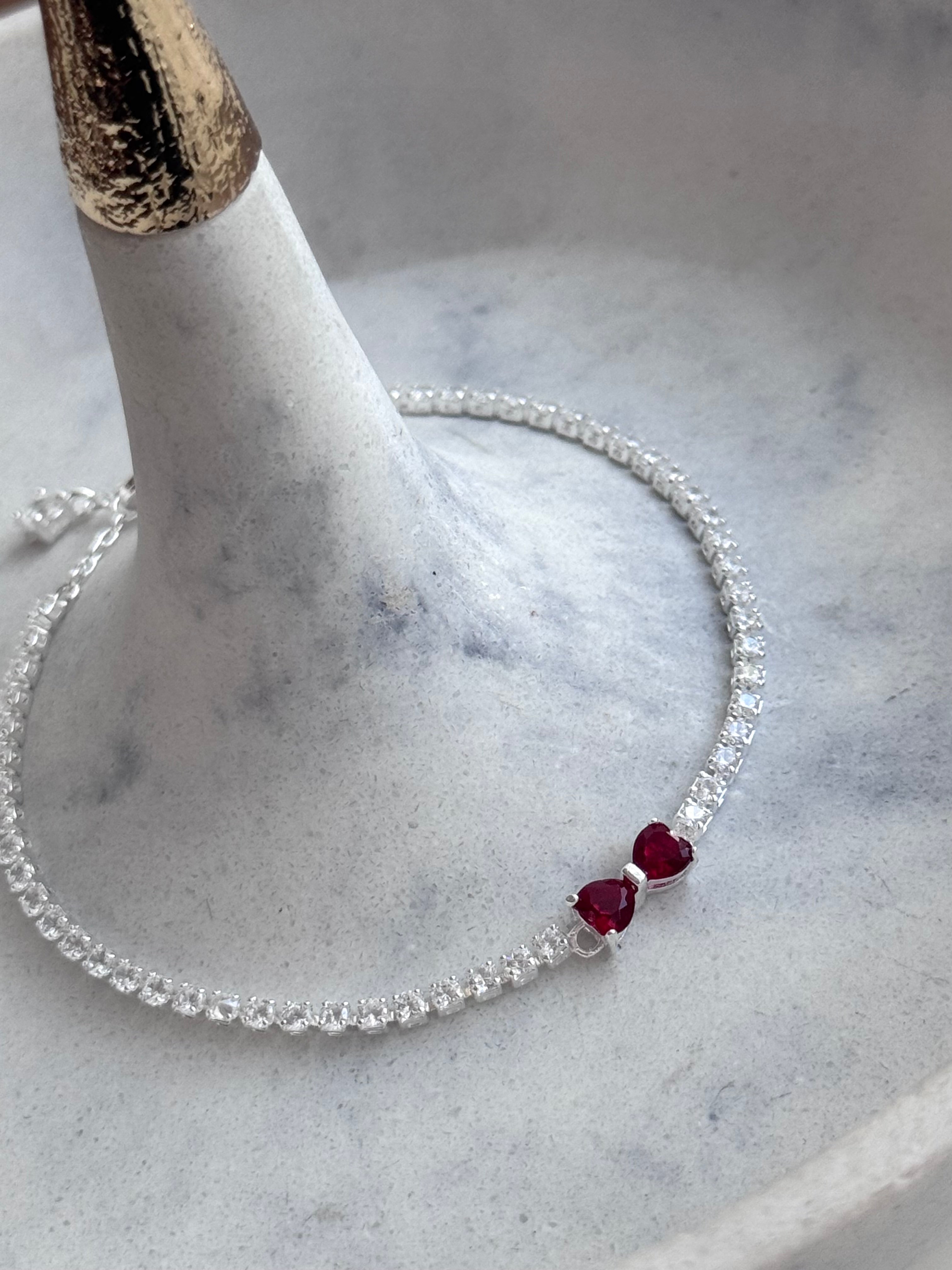 PULSERA MOÑO CRISTAL ROJO