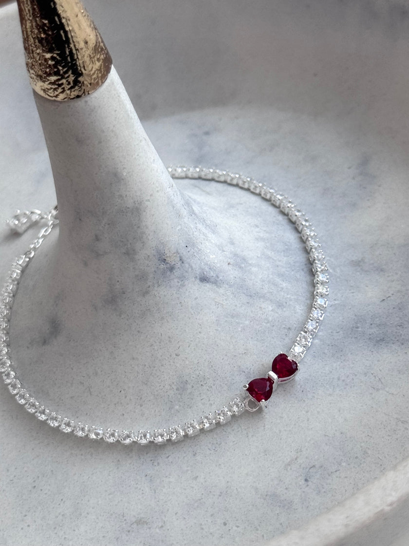 PULSERA MOÑO CRISTAL ROJO