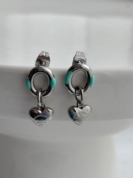 ARETE CON CORAZON AZUL