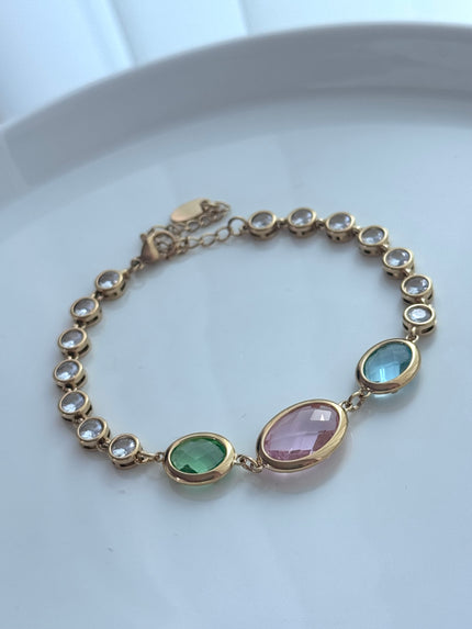 PULSERA CRISTALES COLORES