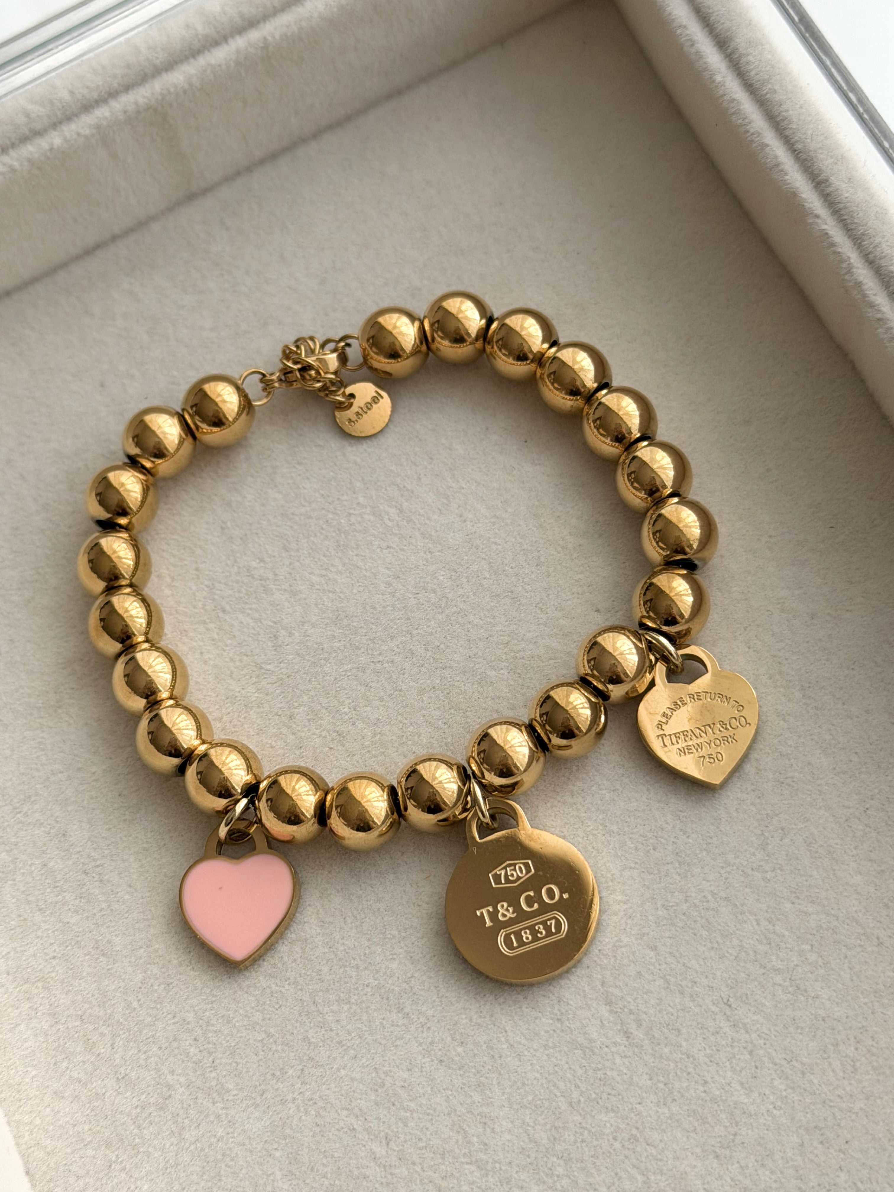 PULSERA BOLITAS CON DIJES