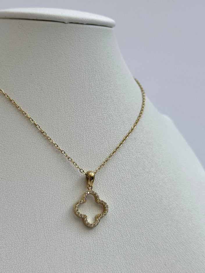 COLLAR TRÉBOL CON ZIRCONIA