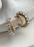 ARETE DOBLE CON CRISTAL Y PERLA