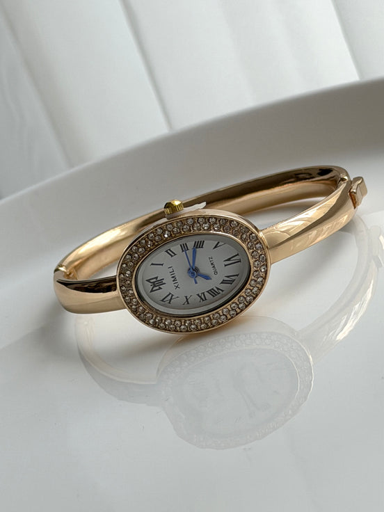 RELOJ TIPO PULSERA CON CRISTAL