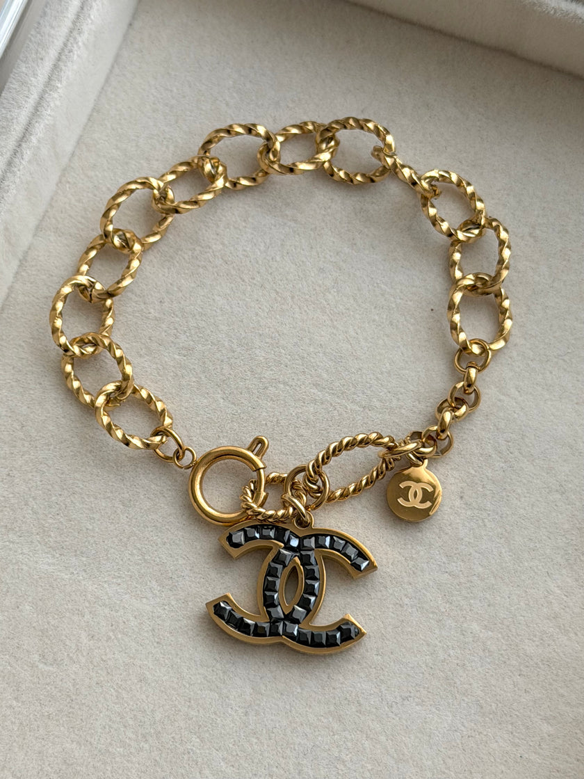 PULSERA CC CRISTAL NEGRO