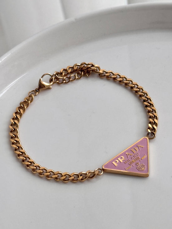 PULSERA TRIÁNGULO ROSA