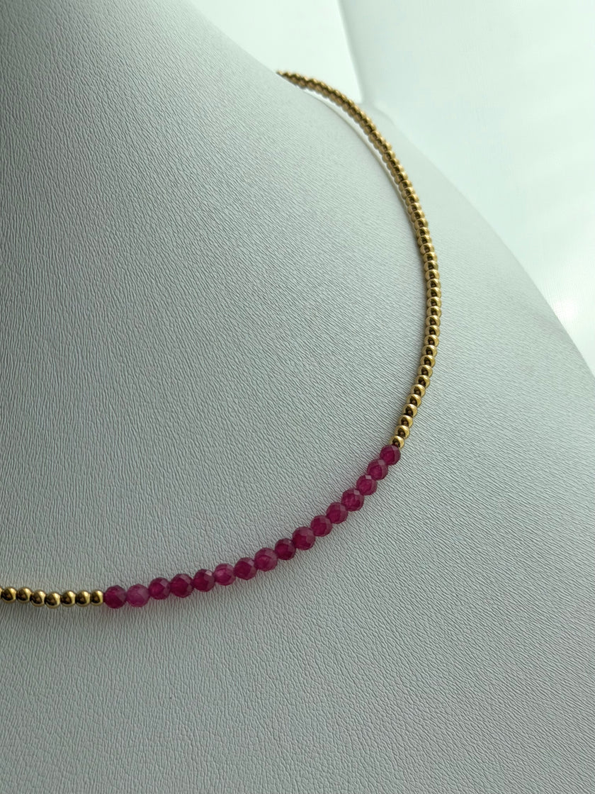 COLLAR BOLITAS ROSA
