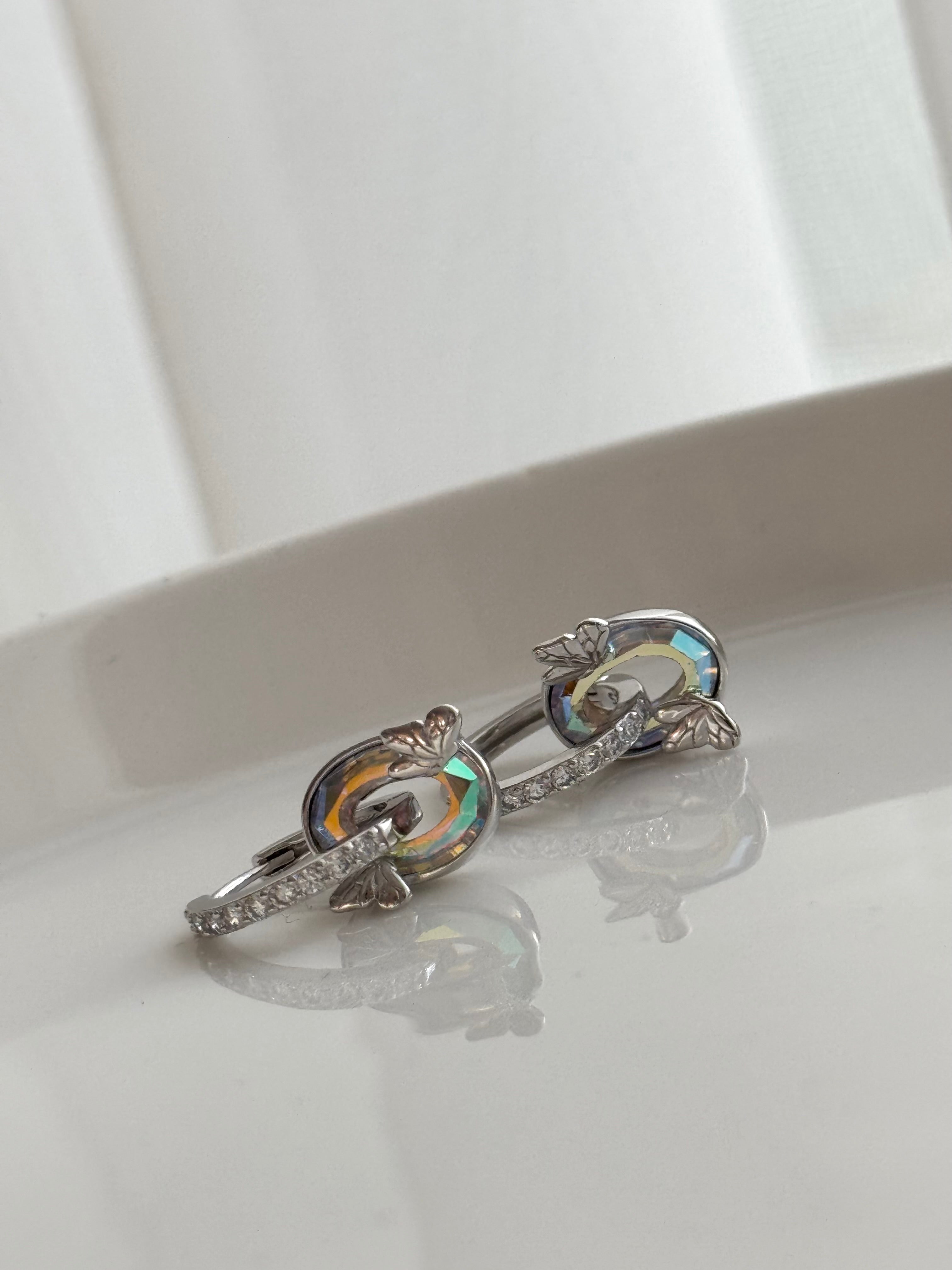 ARRACADA CRISTAL Y MARIPOSAS