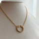 COLLAR T CON CRISTALES DORADO