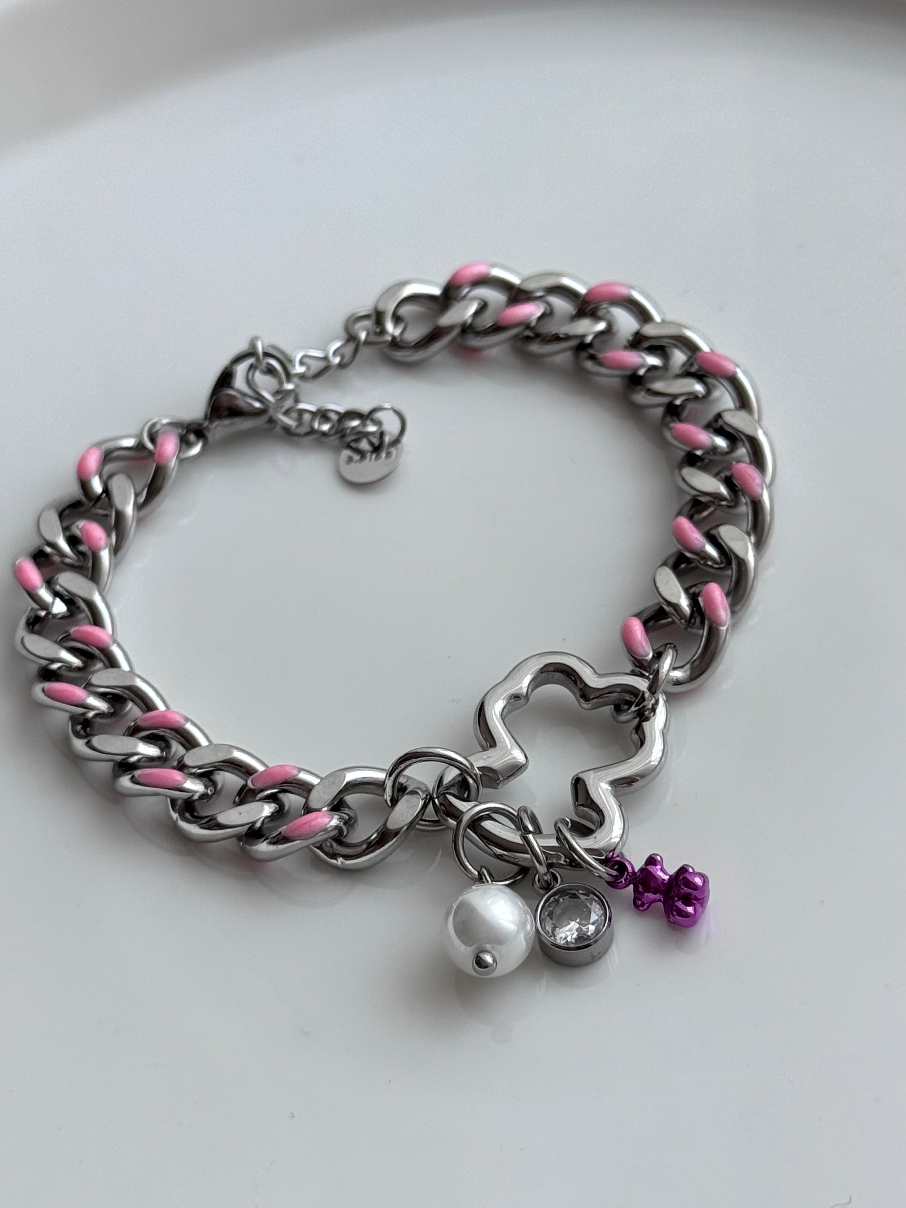 PULSERA CADENA ROSA
