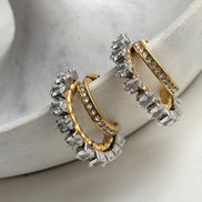 ARETE DOBLE CON CRISTAL BLANCO