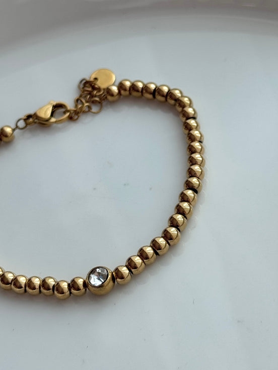 PULSERA BOLITAS CON CRISTAL
