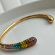 BRAZALETE ABIERTO ZIRCONIA ARCOÍRIS
