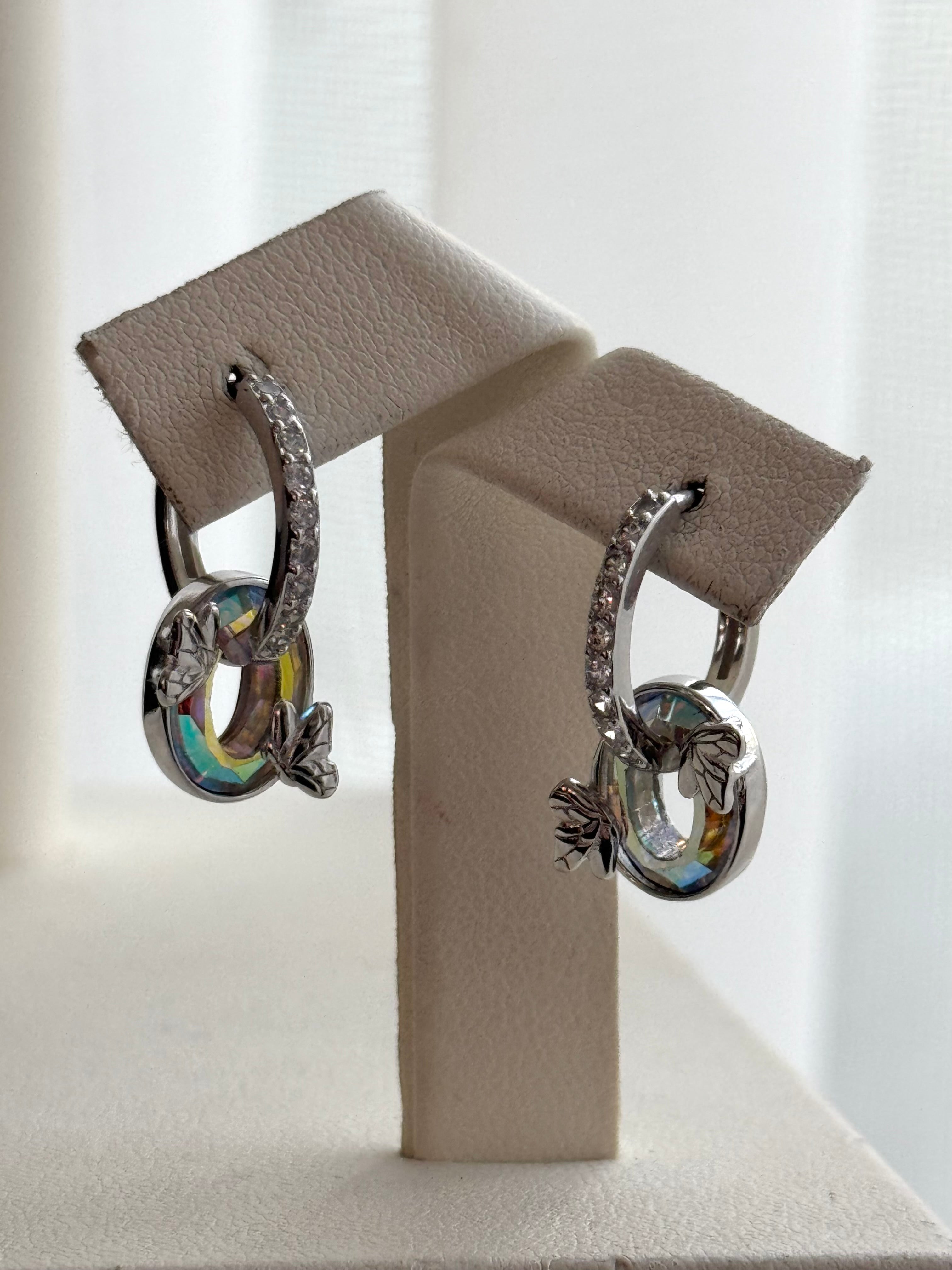 ARRACADA CRISTAL Y MARIPOSAS