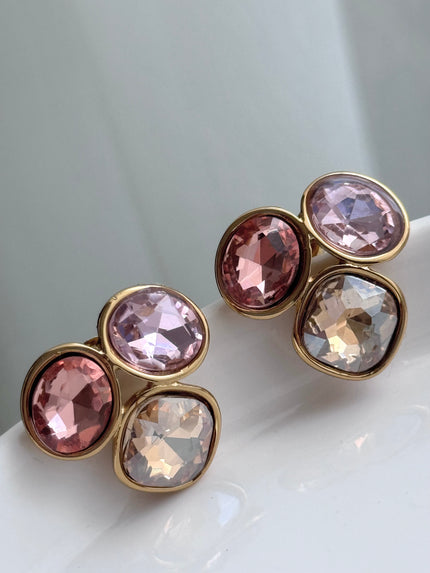 ARETES CRISTAL ROSA