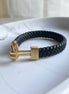 PULSERA TRENZADA GANCHO DIRADO