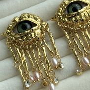 ARETE FORMA OJOS CON PERLA