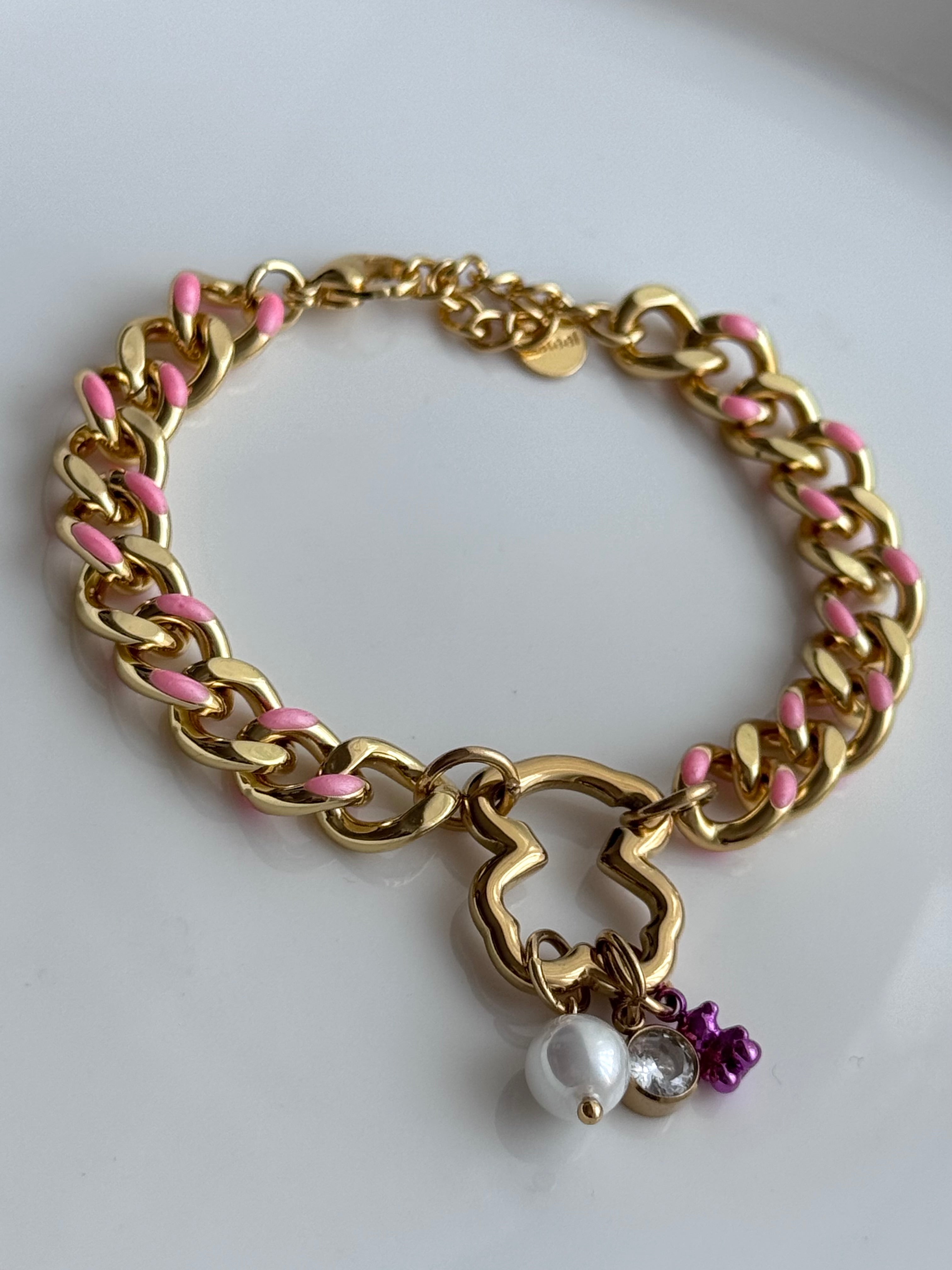 PULSERA CADENA ROSA