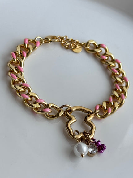 PULSERA CADENA ROSA