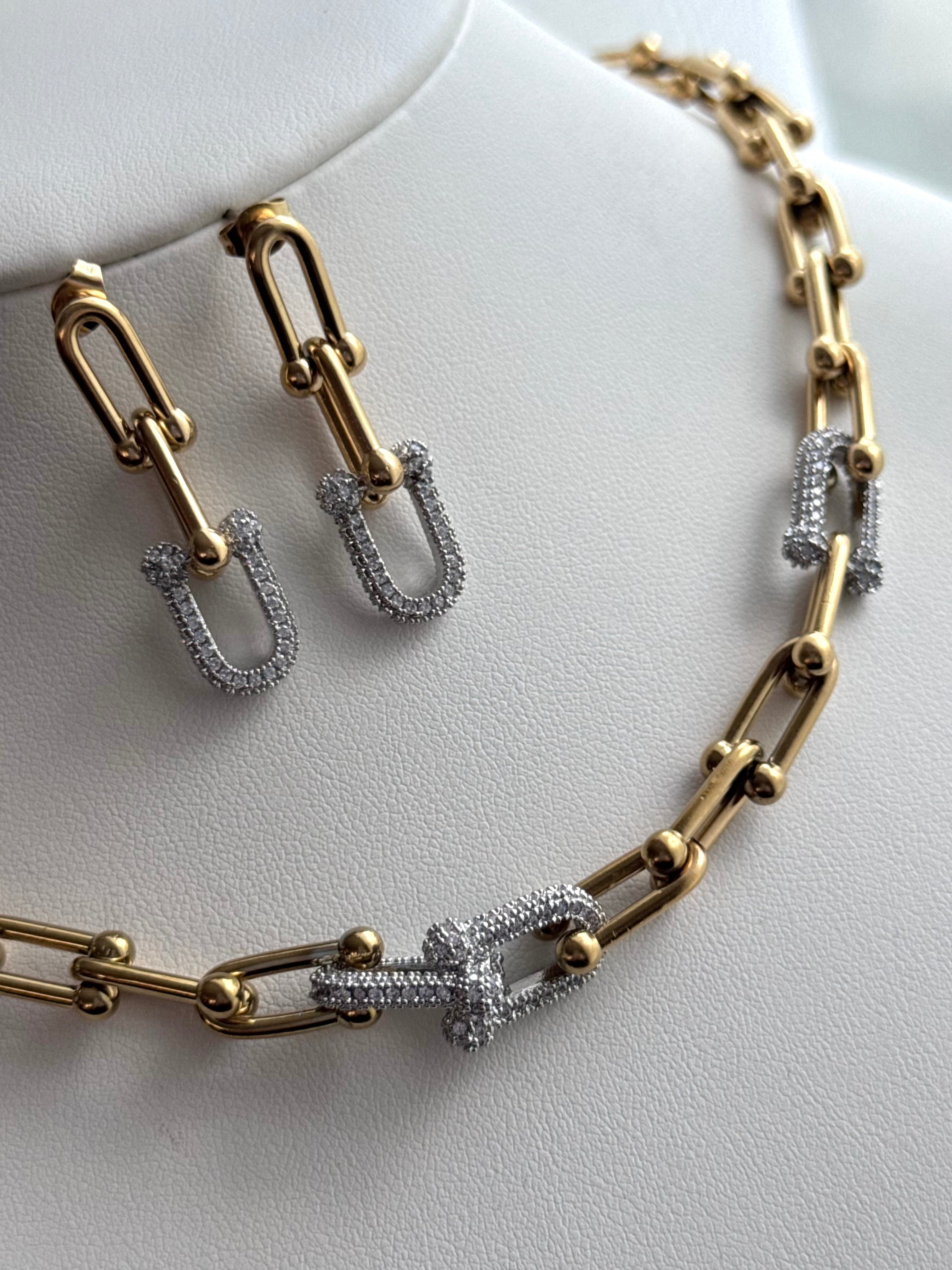 SET COMPLETO ESLABONES CON CRISTAL