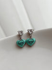 ARETE COLGANTE CORAZON AZUL