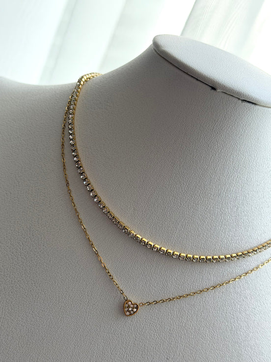 COLLAR DOBLE DIJE CORAZON