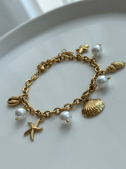 PULSERA DIJES CONCHAS Y PERLAS