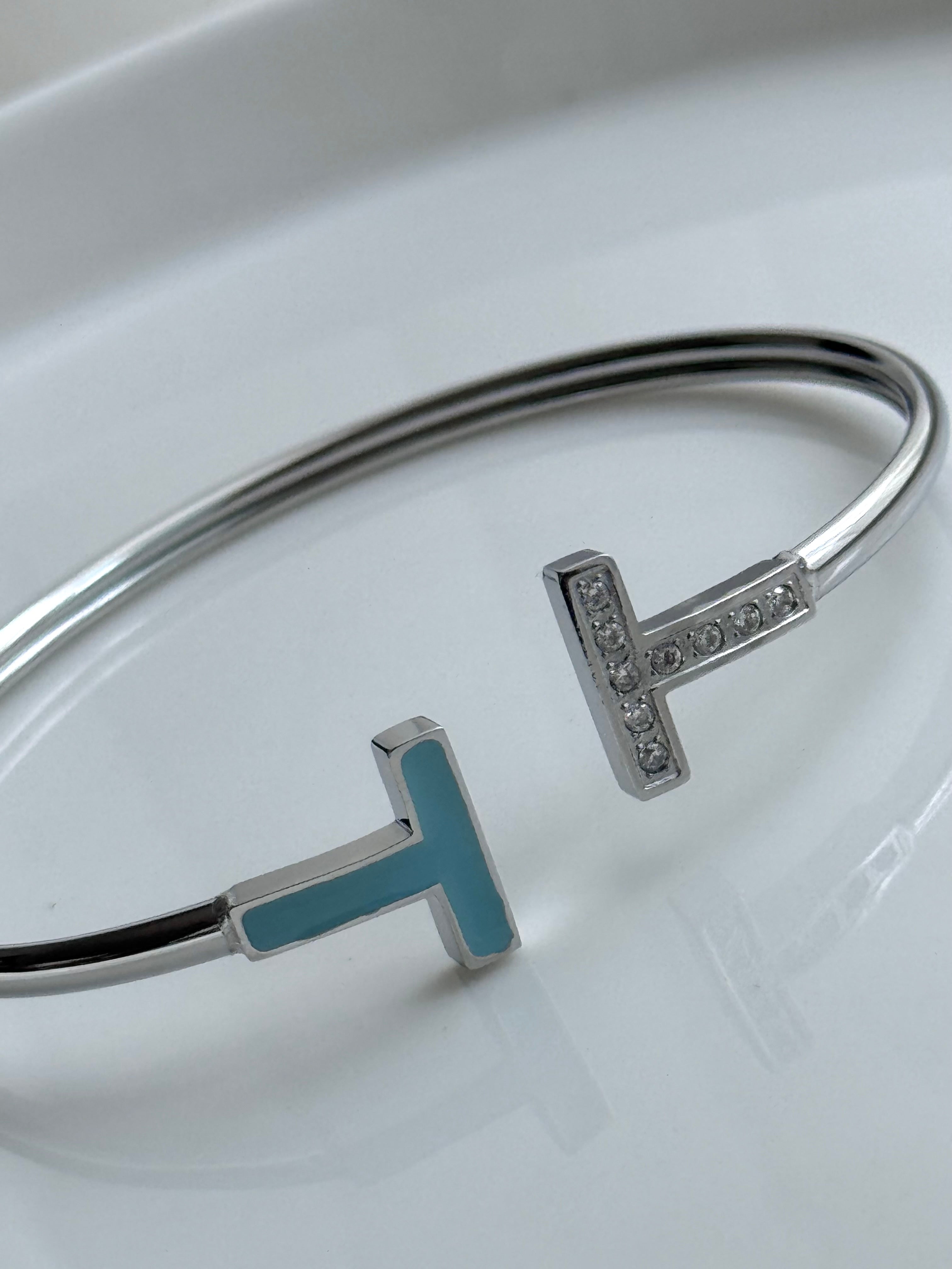 BRAZALETE ABIERTO T AZUL Y CRISTAL