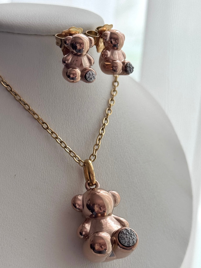 SET COMPLETO OSITOS ORO ROSA