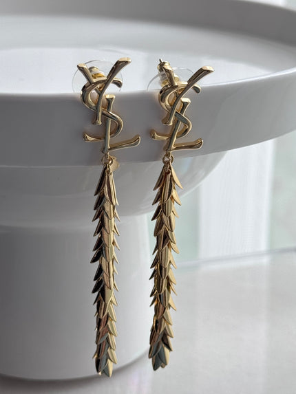ARETES  HOJAS YSL