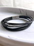 PULSERA CUATRO TIRAS CON PLACA PLATEADA