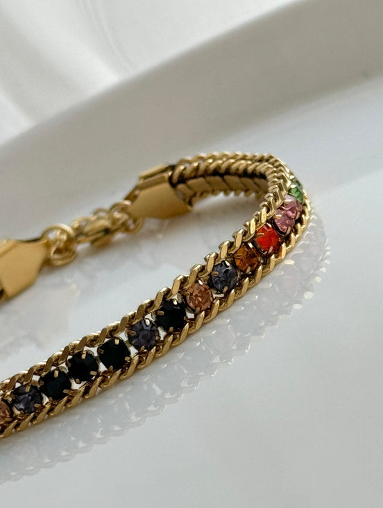 PULSERA TENNIS CON CADENA