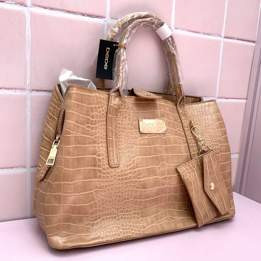 BOLSA BEBE AUBREY CROCO NUDE