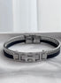 PULSERA PLACA H PLATEADA