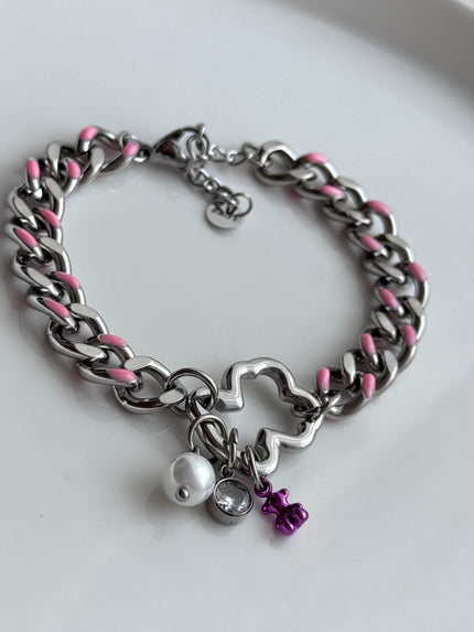 PULSERA CADENA ROSA