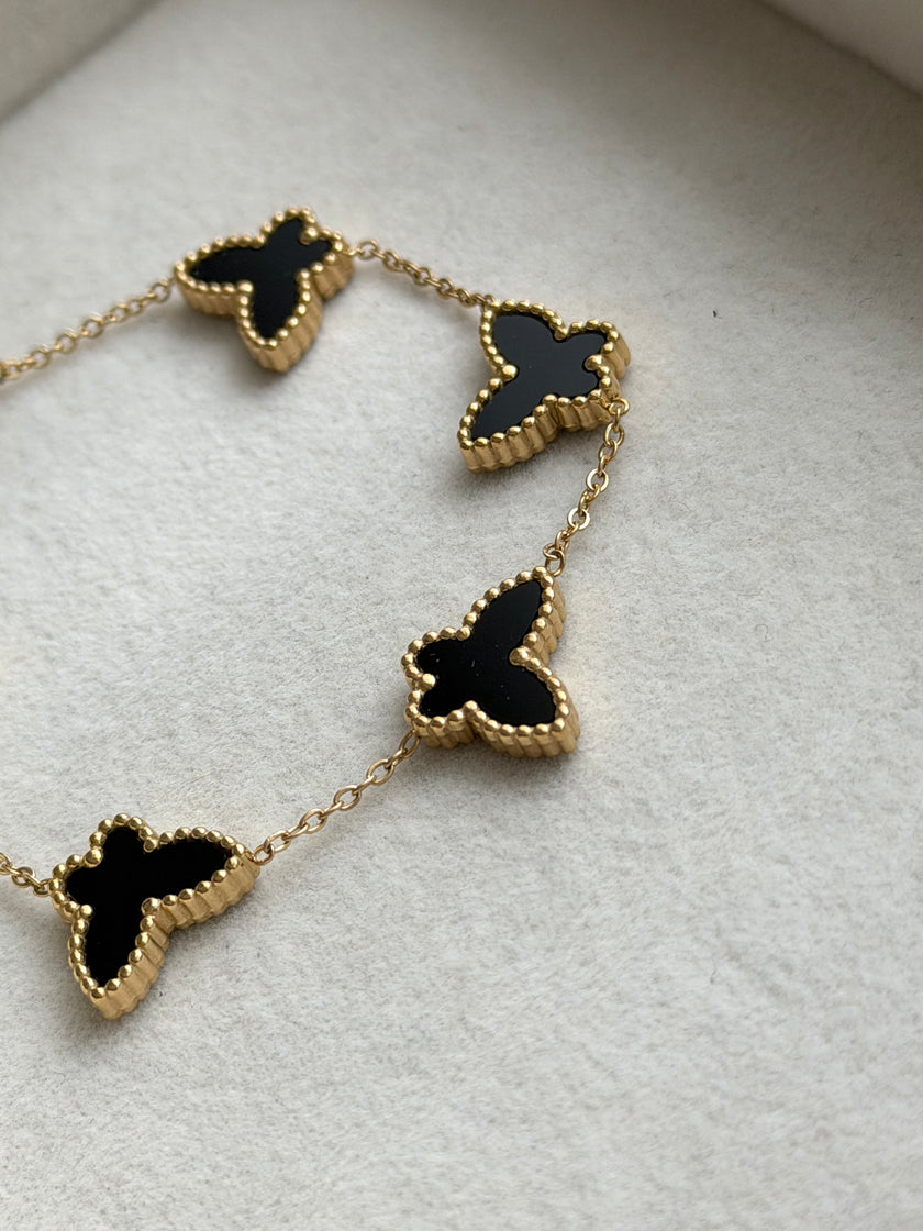 PULSERA MARIPOSAS NEGRO