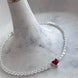 PULSERA CORAZON CRISTAL ROJO