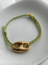 PULSERA ESLABÓN HILO VERDE