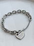 PULSERA CADENA GRUESA BROCHE CORAZON CON FLECHA
