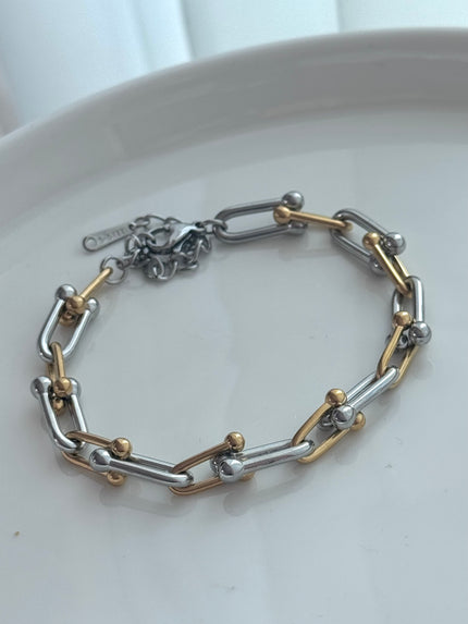 PULSERA ESLABONES BICOLOR