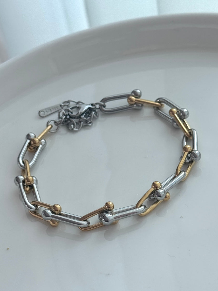 PULSERA ESLABONES BICOLOR