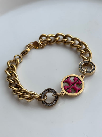 PULSERA DIJE TORY ROSA